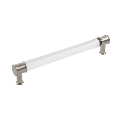 Hickory Hardware Midway Pull Crysacrylic with Satin Nickel - 7 9/16 in