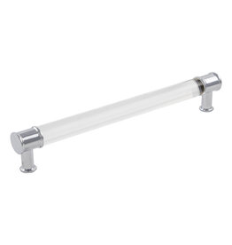 Hickory Hardware Midway Pull Crysacrylic with Chrome - 8 13/16 in