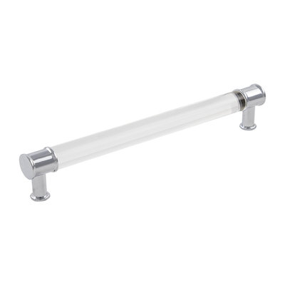 Hickory Hardware Midway Pull Crysacrylic with Chrome - 8 13/16 in