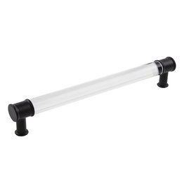 Hickory Hardware Midway Pull Crysacrylic with Matte Black - 8 13/16 in