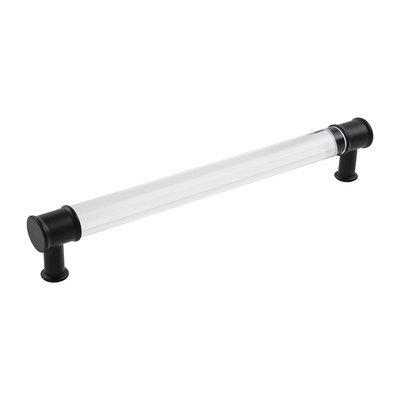 Hickory Hardware Midway Pull Crysacrylic with Matte Black - 8 13/16 in