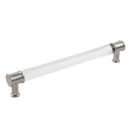 Hickory Hardware Midway Pull Crysacrylic with Satin Nickel - 8 13/16 in