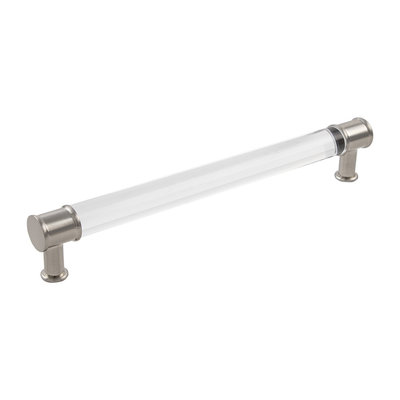 Hickory Hardware Midway Pull Crysacrylic with Satin Nickel - 8 13/16 in