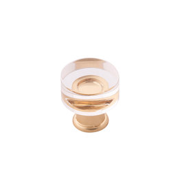 Hickory Hardware Midway Knob Crysacrylic with Brushed Golden Brass - 1 in