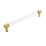 Hickory Hardware Midway Pull Crysacrylic with Brushed Golden Brass - 12 in