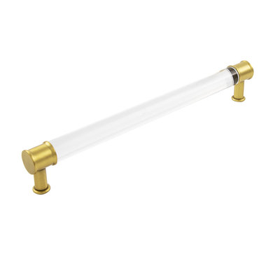 Hickory Hardware Midway Pull Crysacrylic with Brushed Golden Brass - 12 in