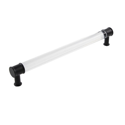 Hickory Hardware Midway Pull Crysacrylic with Matte Black - 12 in