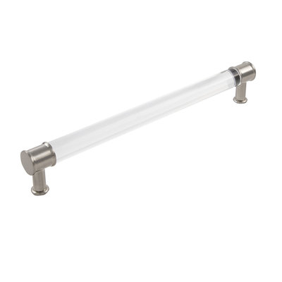 Hickory Hardware Midway Pull Crysacrylic with Satin Nickel - 12 in