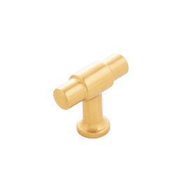 Hickory Hardware Piper T-Knob Brushed Golden Brass - 1 5/8 in