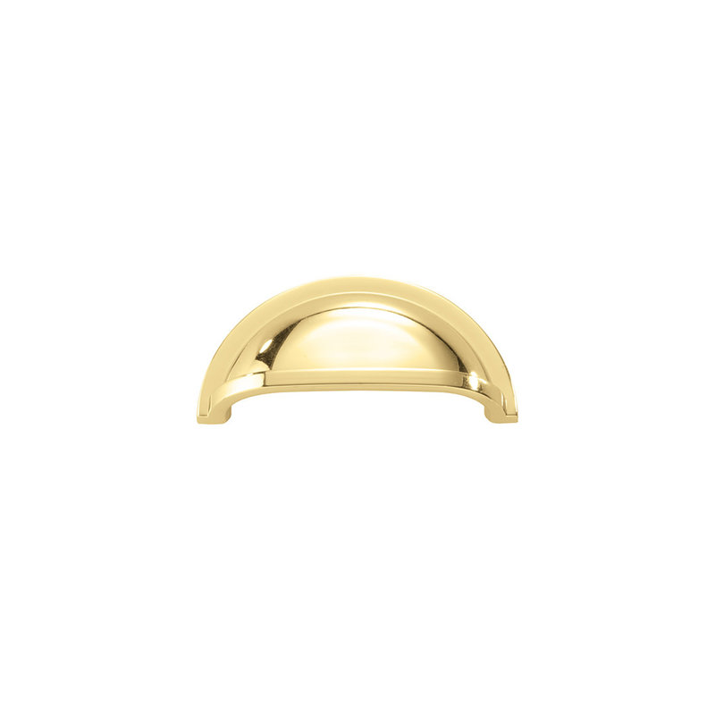 Williamsburg Cup Pull Polished Brass - 3 in - Handles & More