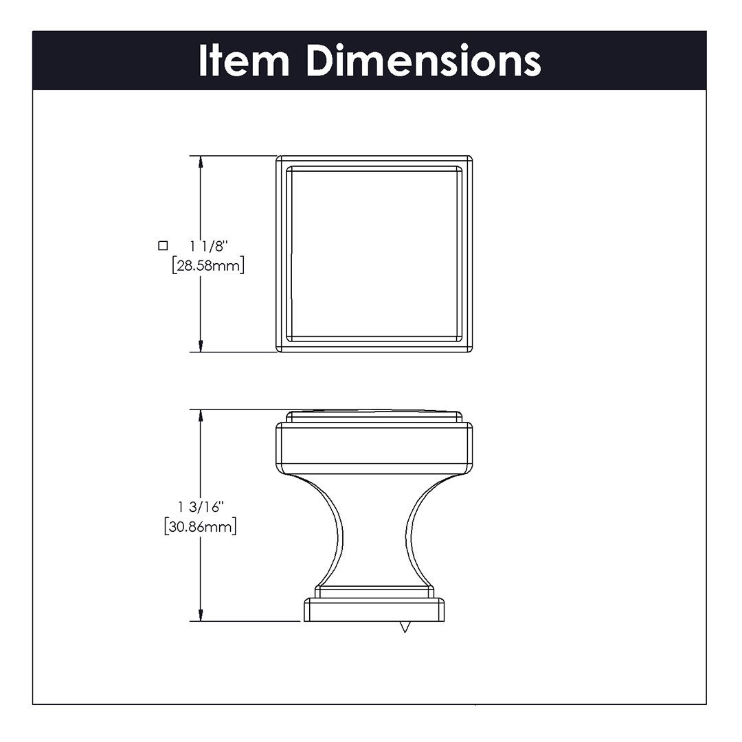 Belwith Keeler Brownstone Square Knob