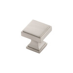 Belwith Keeler Brownstone Square Knob Satin Nickel - 1 1/8 in