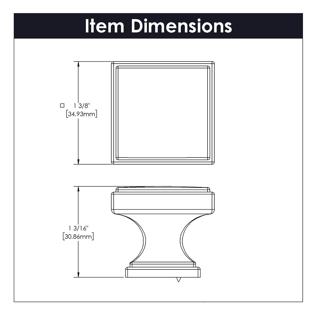 Belwith Keeler Brownstone Square Knob