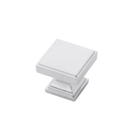 Belwith Keeler Brownstone Square Knob Chrome - 1 3/8 in