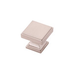 Belwith Keeler Brownstone Square Knob Satin Nickel - 1 3/8 in