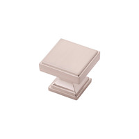 Brownstone Square Knob Satin Nickel - 1 3/8 in