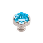 Belwith Keeler Chrysalis Knob Polished Nickel with Cerulean Glass - 1 3/16 in
