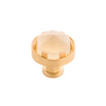 Belwith Keeler Chrysalis Knob Brushed Golden Brass with Frosted Glass - 1 3/16 in