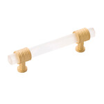 Belwith Keeler Chrysalis Pull Brushed Golden Brass with Frosted Glass - 3 3/4 in