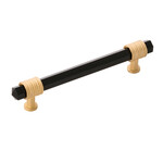 Belwith Keeler Chrysalis Pull Brushed Golden Brass with Opaque Black Glass - 5 1/16 in