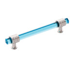 Belwith Keeler Chrysalis Pull Polished Nickel with Cerulean Glass - 5 1/16 in