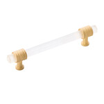 Belwith Keeler Chrysalis Pull Brushed Golden Brass with Frosted Glass - 5 1/16 in