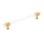 Belwith Keeler Chrysalis Pull Brushed Golden Brass with Frosted Glass - 6 5/16 in
