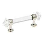 Belwith Keeler Luster Pull Glass with Chrome - 3 in