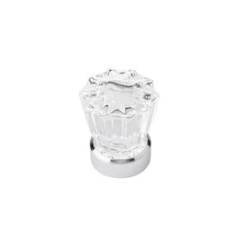 Belwith Keeler Luster Art Deco Knob Glass with Chrome - 1 3/8 in