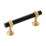 Belwith Keeler Ostia Pull Matte Black and Brushed Golden Brass - 3 in