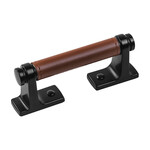 Belwith Keeler Reserve Pull Brown Leather & Matte Black - 3 in