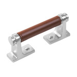 Belwith Keeler Reserve Pull Brown Leather & Satin Nickel - 3 in