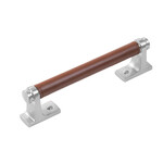 Belwith Keeler Reserve Pull Brown Leather & Satin Nickel - 5 1/16 in