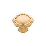 Belwith Keeler Trellis Quatrefoil Knob Brushed Golden Brass - 1 1/2 in