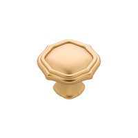 Trellis Quatrefoil Knob Brushed Golden Brass - 1 1/2 in