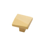 Belwith Keeler Veer Square Knob Brushed Golden Brass - 1 3/8 in