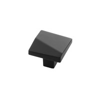 Veer Square Knob Matte Black - 1 3/8 in