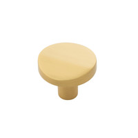 Veer Round Knob Brushed Golden Brass - 1 3/8 in