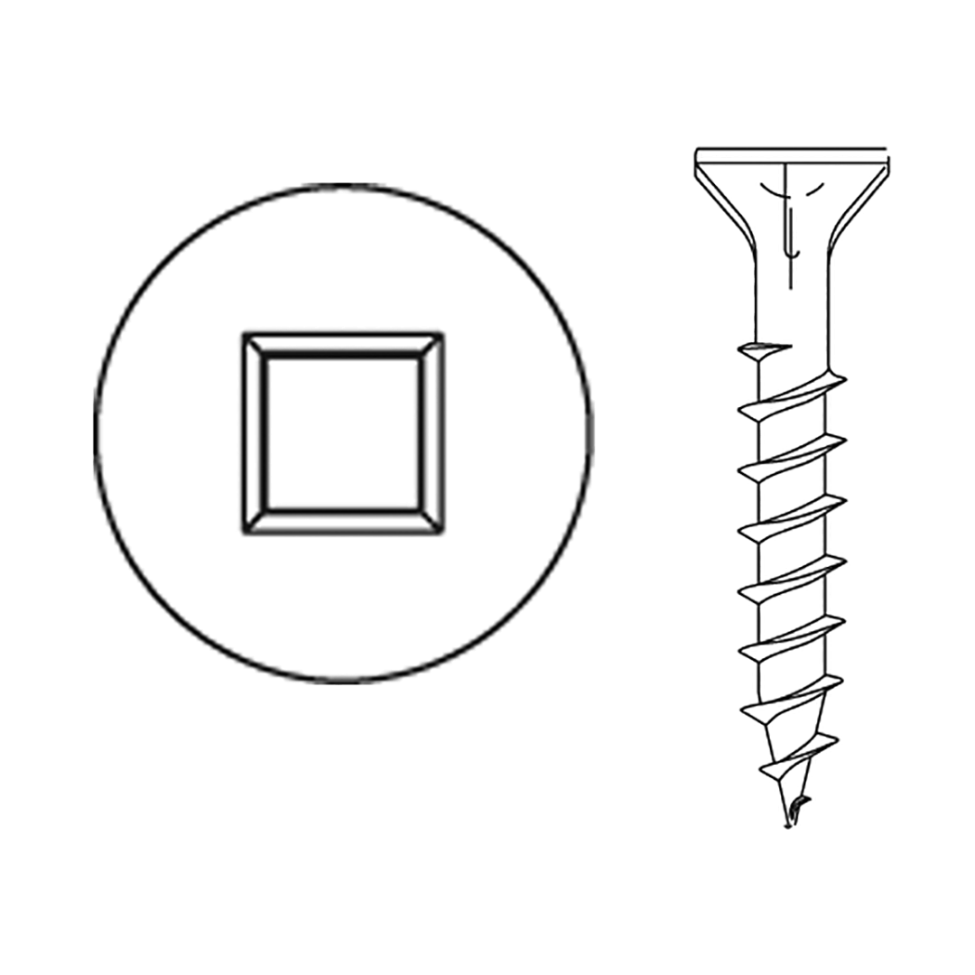 Marathon Hardware #8 Robertson Lo-Root Wood Screw