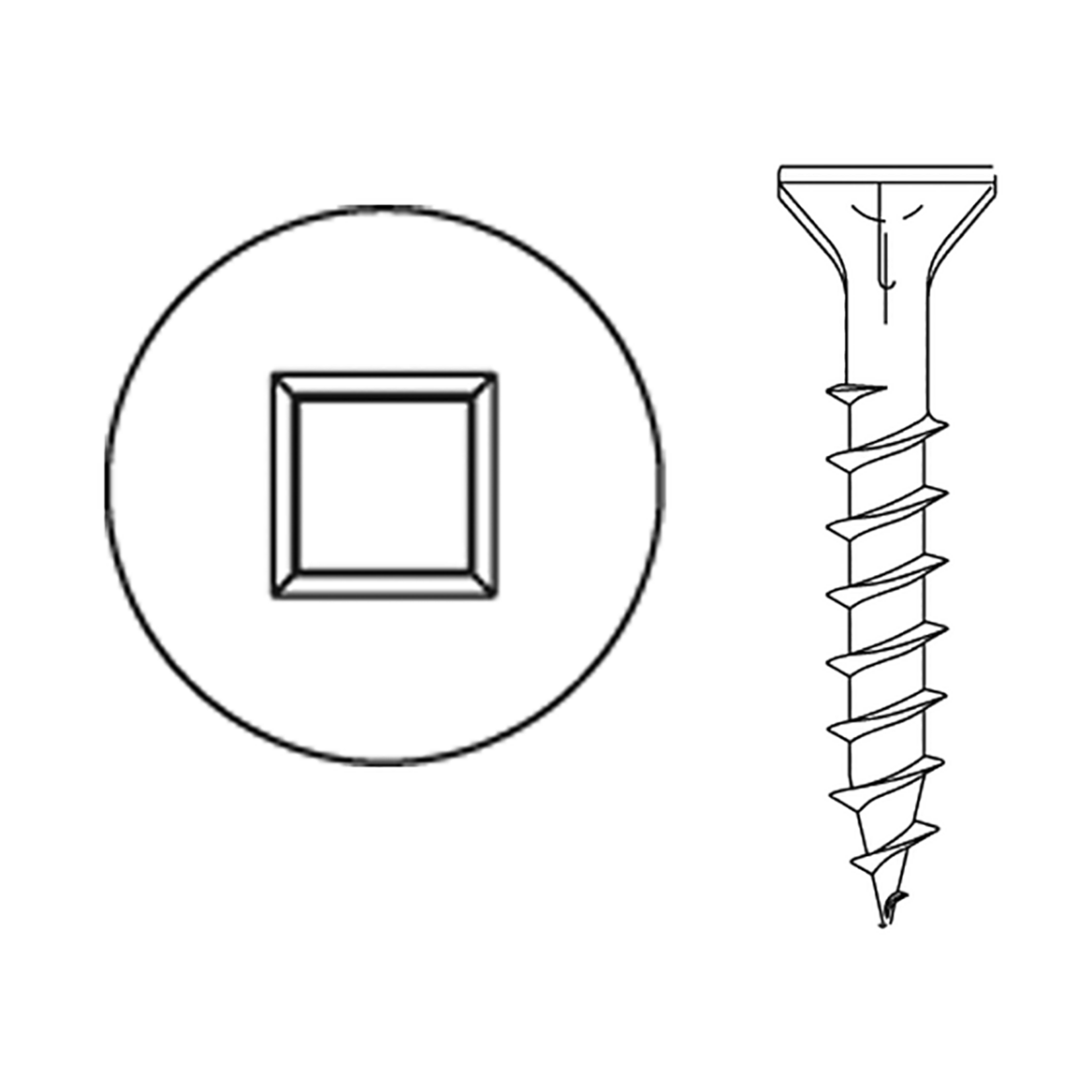 Marathon Hardware #8 Robertson Lo-Root Wood Screw