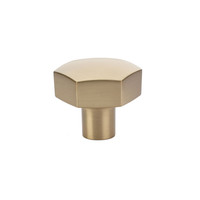 Mod Hex Knob Satin Brass - 1 1/2 in