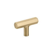 Mod Hex T-Knob Satin Brass - 2 in