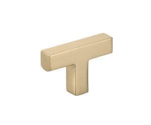 Warwick T-Knob Satin Brass - 2 in - Handles & More