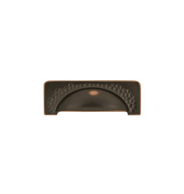 Hickory Hardware Craftsman Cup Pull Oil-Rubbed Bronze Highlighted - 3 3/4 in