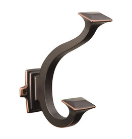 Hickory Hardware Bungalow Hook Oil-Rubbed Bronze Highlighted - 1 1/2 in