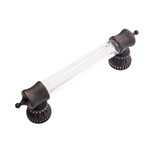 Belwith Keeler Chautauqua Pull Glass with Vintage Bronze - 3 3/4 in