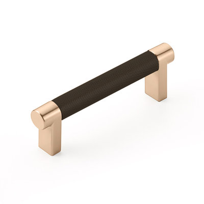 Emtek Select Cabinet Pull Knurled Satin Copper & Oil-Rubbed Bronze - 3 1/2 in