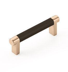Emtek Select Cabinet Pull Knurled Satin Copper & Oil-Rubbed Bronze - 8 in