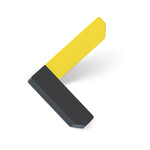 Viefe Corner Hook Anthracite Grey and Yellow - 4 in