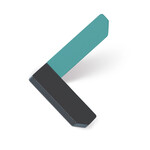 Viefe Corner Hook Anthracite Grey and Turquoise Blue - 4 in